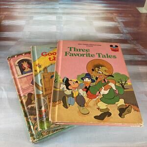 Vintage 70s Lot of 3 Disney Wonderful World of Reading Books (Goofy Tales)